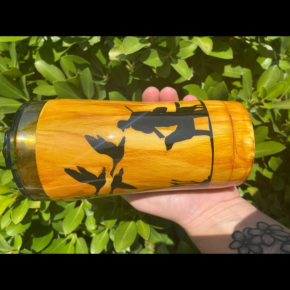 Wood grain tumbler